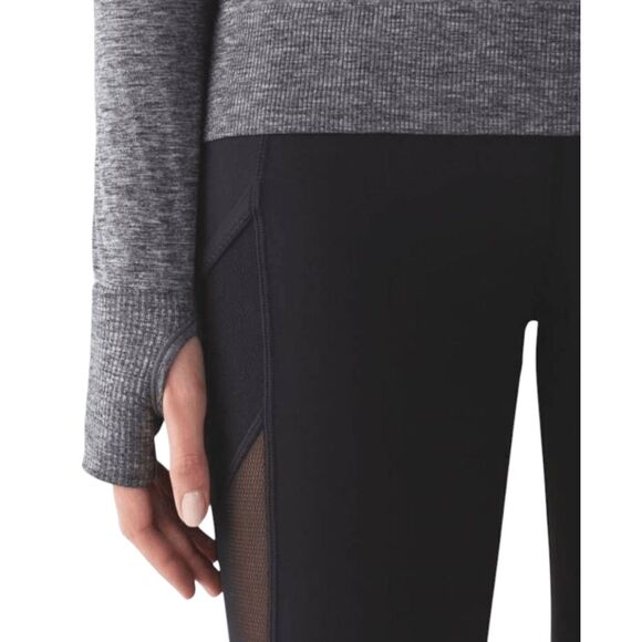 LULULEMON ATHLETICA Breeze By Long Sleeve II In Heathered Black  Size 6 - Picture 3 of 5